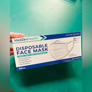 2 Boxes Disposable PROTECT White Face Mask 3 Layer Protection Pack Of 50Pcs EACH